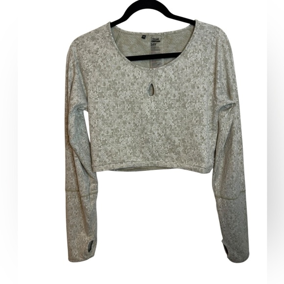 Gymshark Fleur Texture Long Sleeve Cropped Active Top - Picture 1 of 5